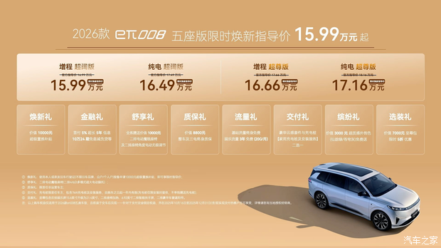 限时售15.99万起 新款东风奕派eπ008五座版上市 配8295P芯片